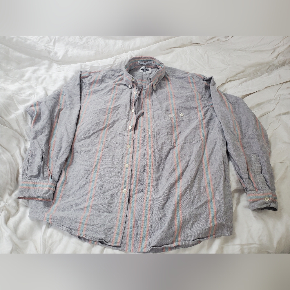 Mens LARGE Levi's Multicolor Striped Long Sleeve Shirt
